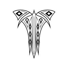 Simple linear tattoo tribal tattoo vector illustration.