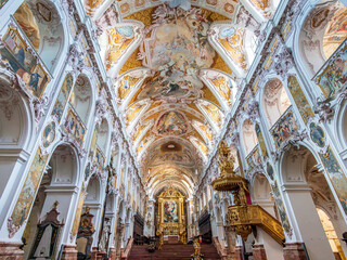 Dom zu Freising St. Maria und St. Korbinian, Innenansicht, Freising, Bayern, Deutschland, Europa