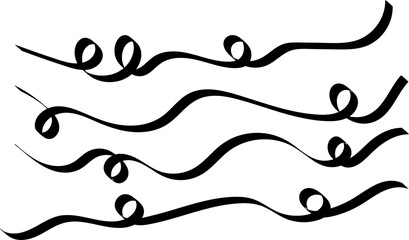 Abstract Black Swirls Elegant Wave Lines Design Background Vector Illustration Artistic Graphic Modern Style Simple Minimalist Swirly Pattern Dynamic Flowing Curves Decorative Element Beautiful Hand  
