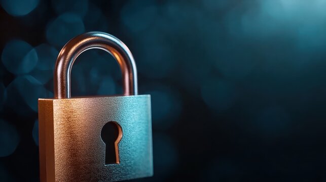 A close-up shot of a vintage padlock against a dark background symbolizes security, mystery, and history, inviting contemplation about the concept of trust and protection.