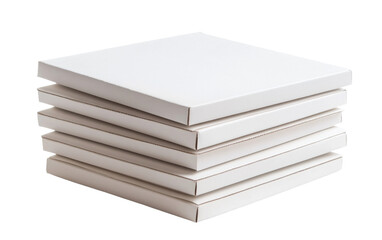 Stack of white boxes with a white background