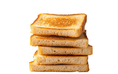 Stack of toasted bread with a buttery, golden crust