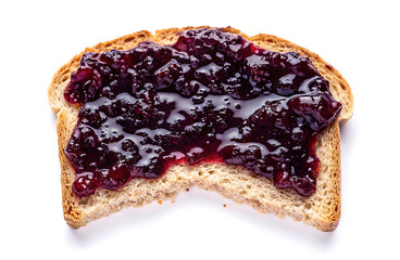 Whole Wheat Bread Slice with Chunky Berry Jam