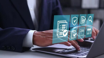 Audit business concept, Compliance with internal organization financial services regulation, financial examination for business and financial management system.  - Powered by Adobe