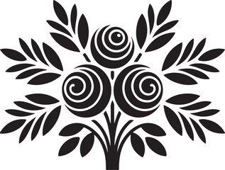 Ornate Black and White Floral Design for Decorative Use