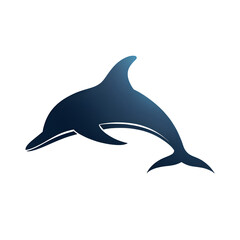 Fototapeta premium dolphin fin curve silhouette icon isolated on transparent background