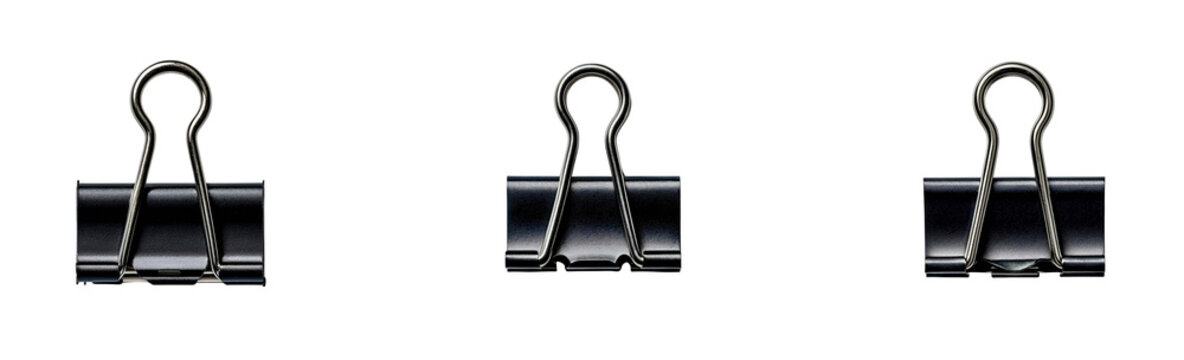 Realistic paper clip isolated on transparent background
