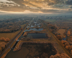 Aerial view Caen hill locks UK