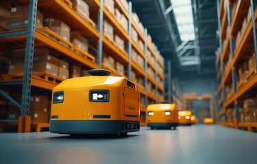 Automated warehouse robots efficiently transporting goods in Asia