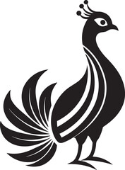 Obraz premium Stylized peacock silhouette isolated on white background