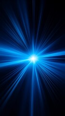 Blue Light Speed Burst Abstract.