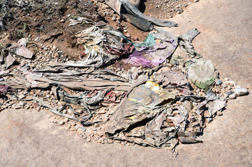 Waste at beach of Kochi, India, arabian sea coast, plastic pollution and environment, Coastal Cleanup Day