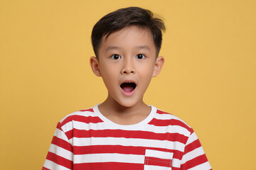 Surprised Asian Boy, Amazement, Open Mouth, Child Expression, Joyful Face