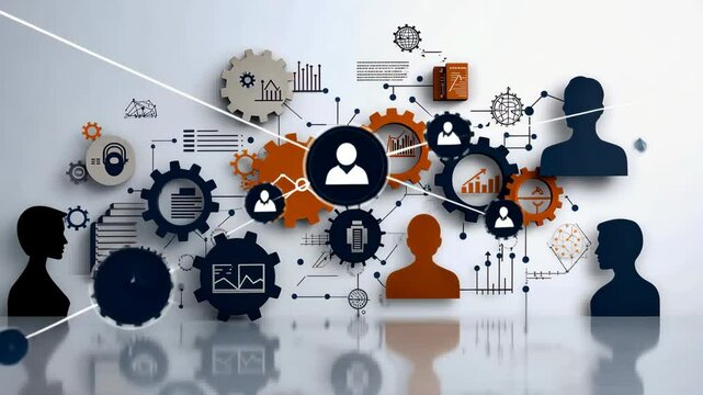 Engaging visual displays illustrate the importance of teamwork and data in creative professional settings for effective collaboration