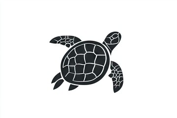 Fototapeta premium Silhouette of a sea turtle.