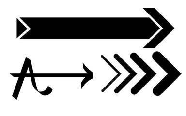 Bold Black Arrow Set Graphic Design Elements Modern Minimalist Style Vector Illustration Arrows Collection Perfect for Website Banners Presentations Infographics Business Projects Simple Arrows Design