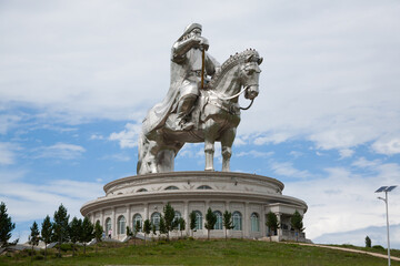 Genghis Khan equestrian statue view, Mongolia