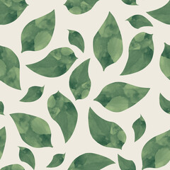 seamless pattern with watercolour leaves
