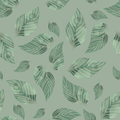 seamless pattern with green leaves