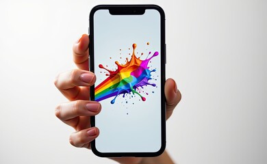 Colorful Splash on Smartphone Display