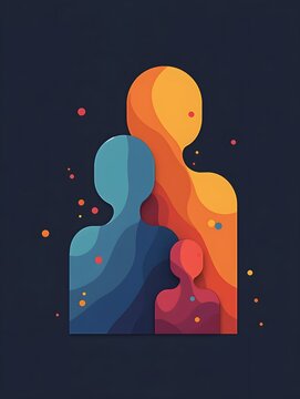 colorful people logo design template