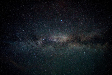 the milky way at a clear night sky with view millions of stars
