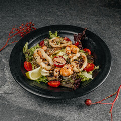 Fresh Seafood Salad with Shrimp and Squid