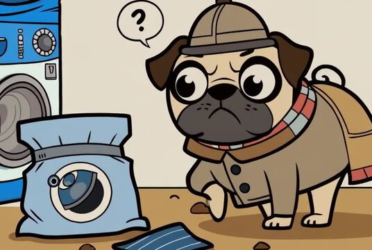 A pug in a Detective