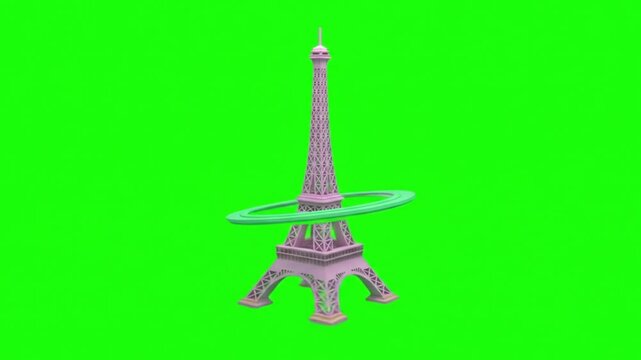 Eiffel tower animation green screen