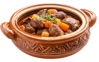 Bowl of stew with meat and vegetables