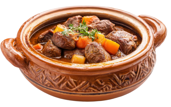 Bowl of stew with meat and vegetables
