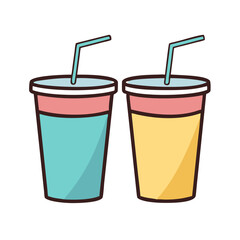 Vector Paper Cup set for Soft Drinks
