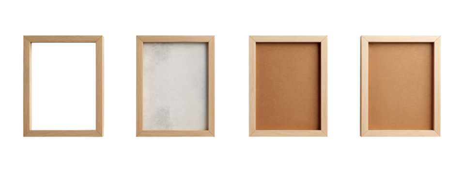 A set of three wooden frames