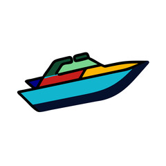 Naklejka premium boat on white background