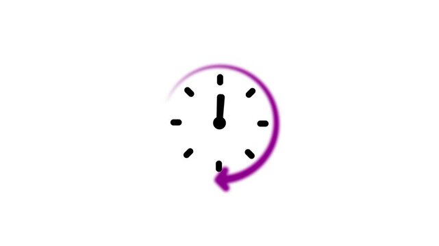 Clock icon isolated . Stopwatch timer icon isolated. Analog clock icon animation .