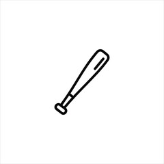 Obraz premium Baseball Bat Line Icon Sport Game Vector