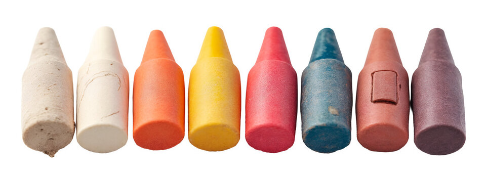 A row of crayons lined up in a row