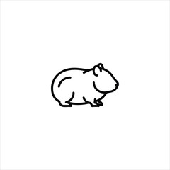 Hamster Silhouette Line Icon Rodent Pet