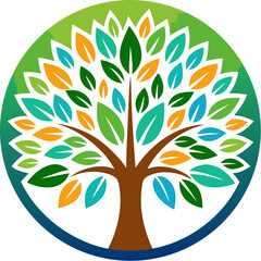 Tree of life logo icon on white background	
