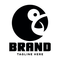 Modern Round Parrot Logo. Vector illustration	