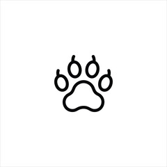 Paw Print Line Icon Animal Track Symbol