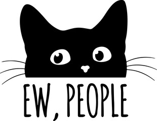 Grumpy Cat Silhouette, Ew People SVG © Bavelli