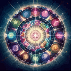 
digital art of the cosmic circle of signs 94