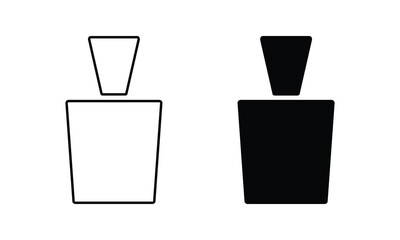 Perfume bottle icon set. Body spray vector icon. Body perfume. Deodorant icon. Set of simple perfume line icons. Fragrance perfume vector icon.
