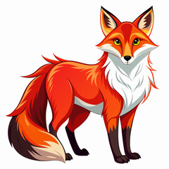 Obraz premium red fox vector illustration