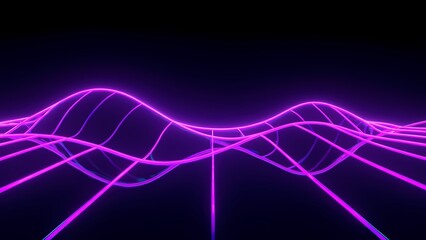 Retro Futuristic Neon Grid Loop – Electric Waves in Purple and Blue