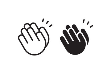 Minimalist black and white clapping hands icons.