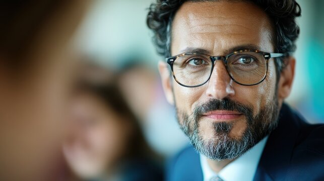 A portrait of a well-groomed man in a business setting, showcasing a confident demeanor and captivating charisma, symbolizing professionalism and success.