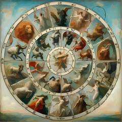 Obraz premium digital art of the cosmic circle of signs 4