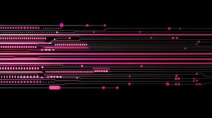 Pink circuit board design on a dark background.